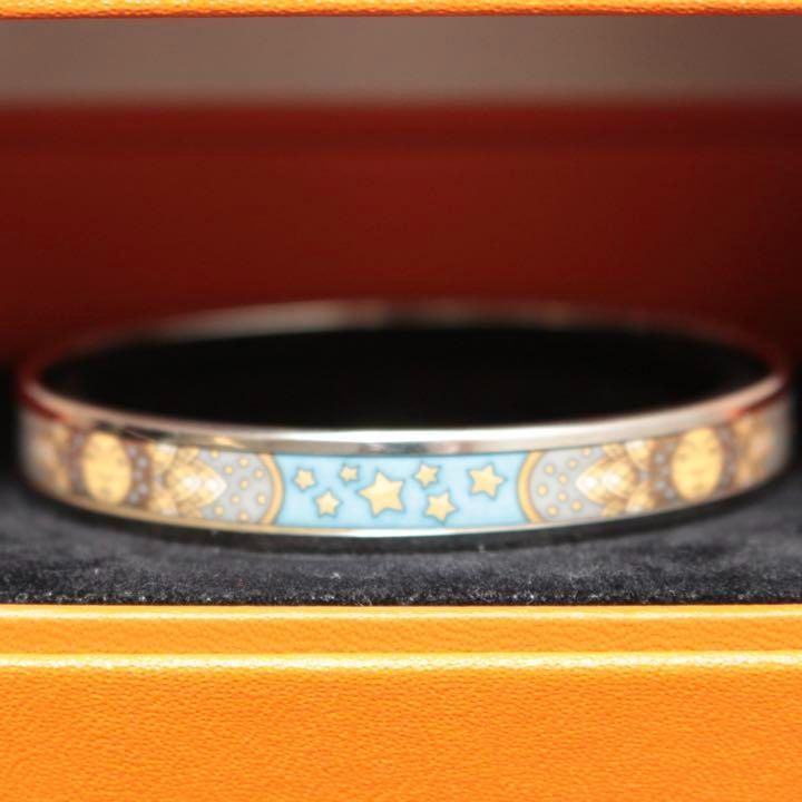 美品】HERMES エルメス エマイユ バングル 七宝 太陽 星 月柄