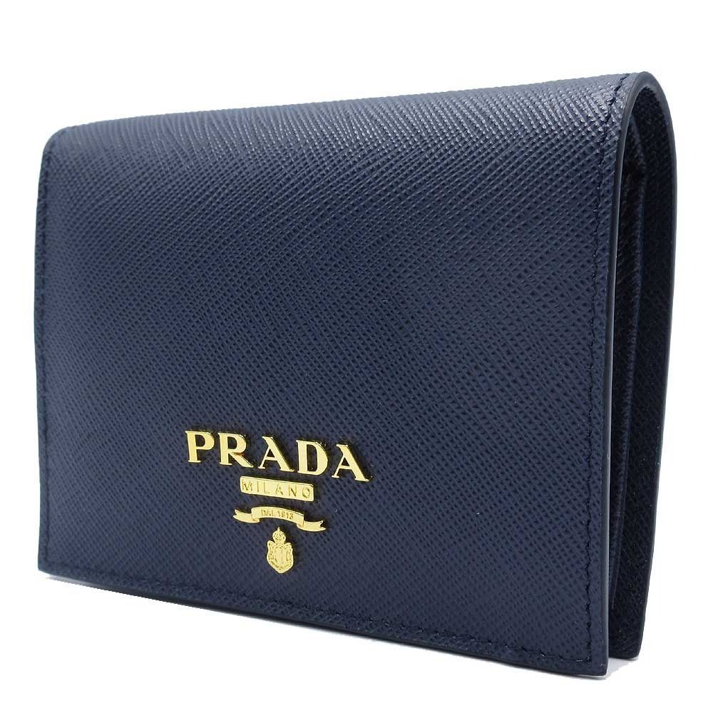 【新品】●紙袋付き● プラダ 1MV204 SAFFIANO L 財布 二つ折り財布 PRADA サフィアーノレザー プレート ロゴ メタル ウォレット アウトレット レディース PRADA（プラダ） 二つ折り財布 1MV204 QHH レディース ウォレット