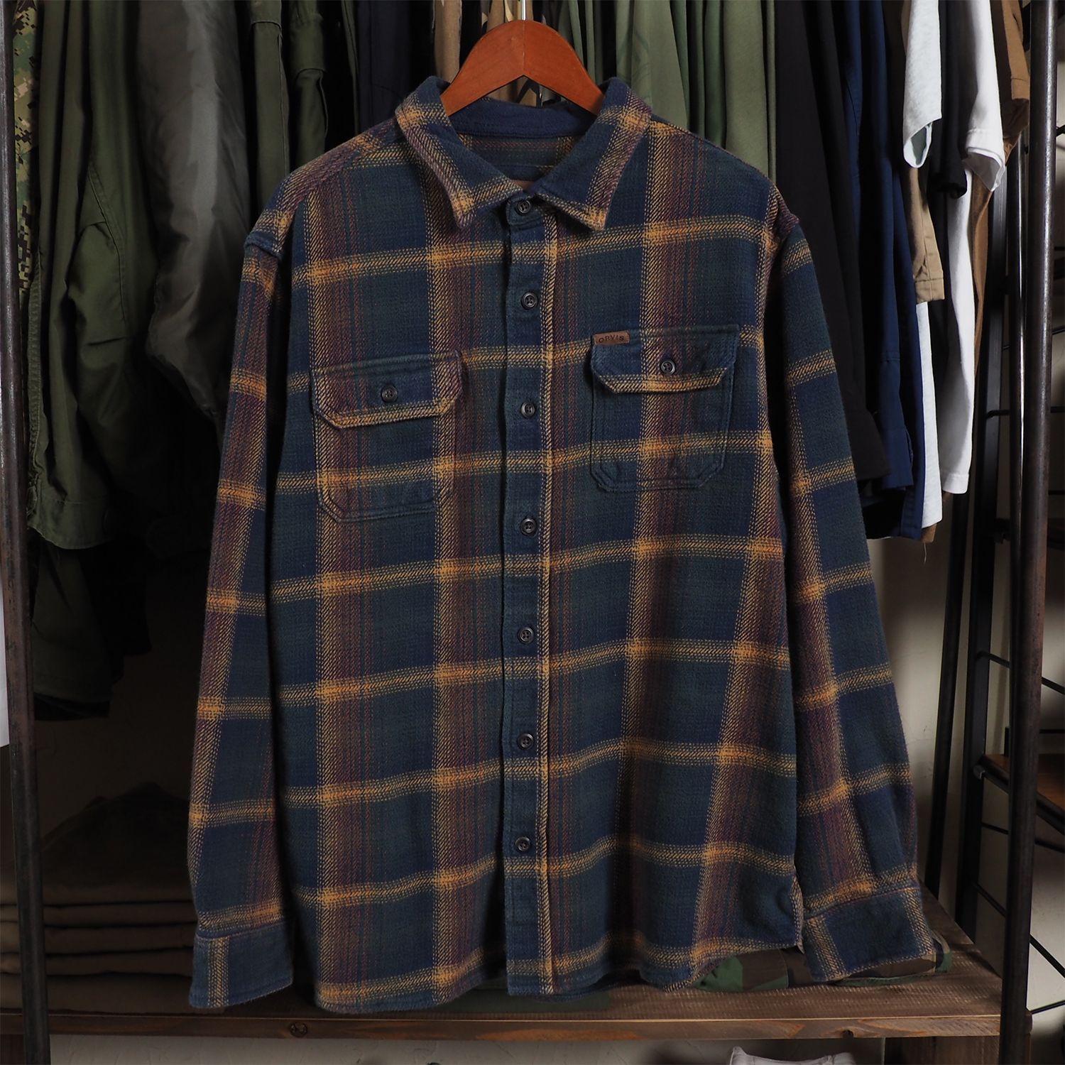 オービス ヘビーネルシャツ オンブレチェック サイドポケット