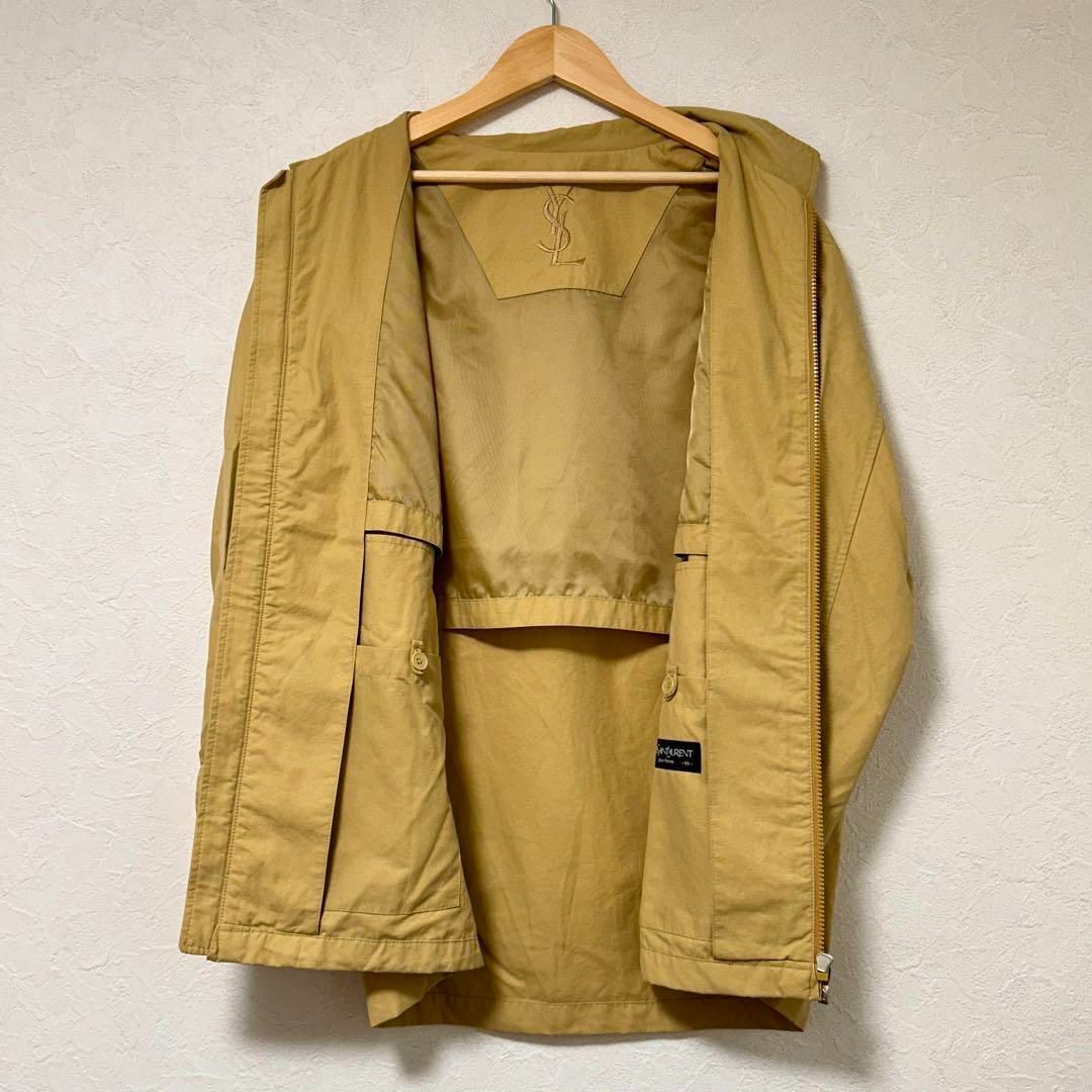 イヴサンローラン ナイロンジャケット メンズM イエローベージュ 刺繍  