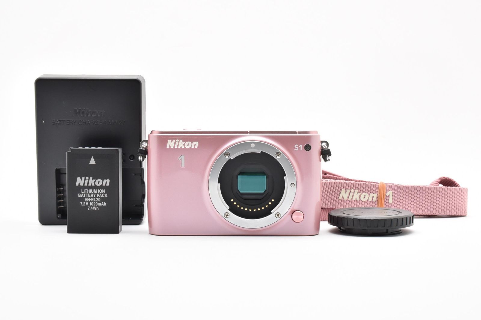 シャッター数 329回 ニコン NIKON 1 S1 ピンク ボディ ミラーレス一眼 デジタルカメラ 2603715A