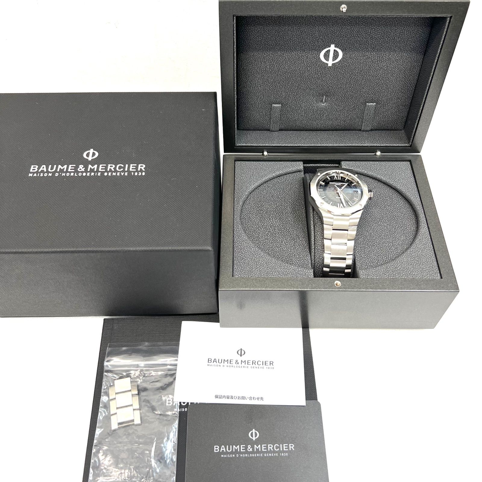 【未使用レベル】2024年購入品BAUME＆MERCIER ボーム＆メルシエ リビエラ 10715 裏スケルトン メンズ 腕時計 自動巻き 39mm