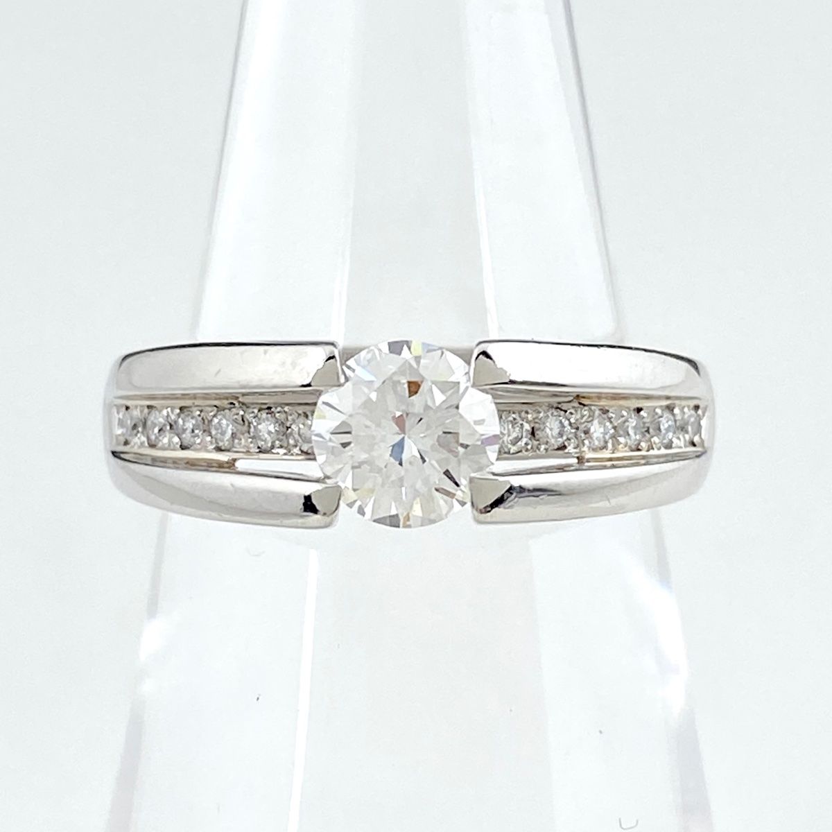 ダイヤモンド デザインリング プラチナ 指輪 メレダイヤ リング 12号