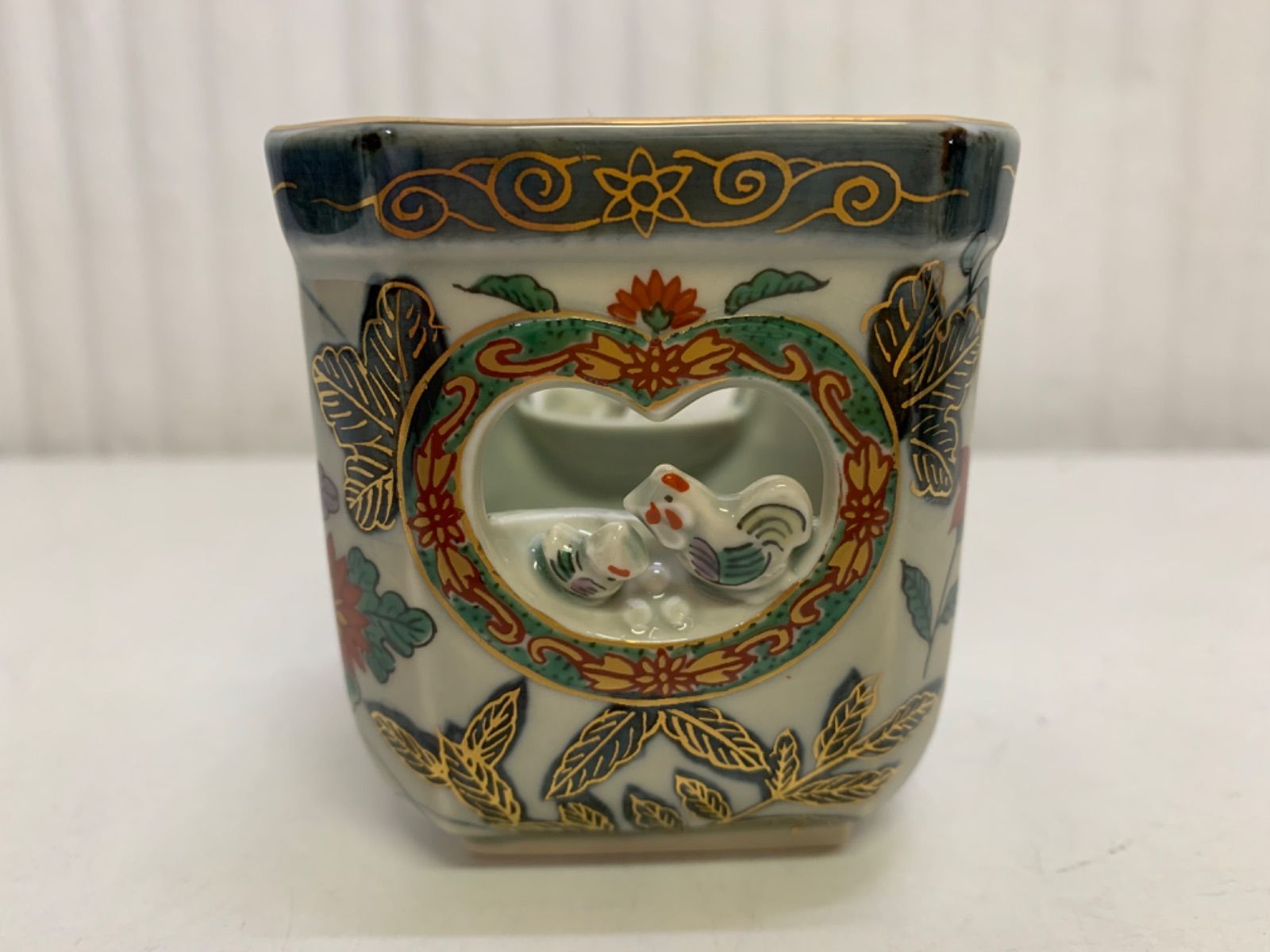 林九郎作 小皿 林 九郎作 八角形の青い牛の絵皿 鉢