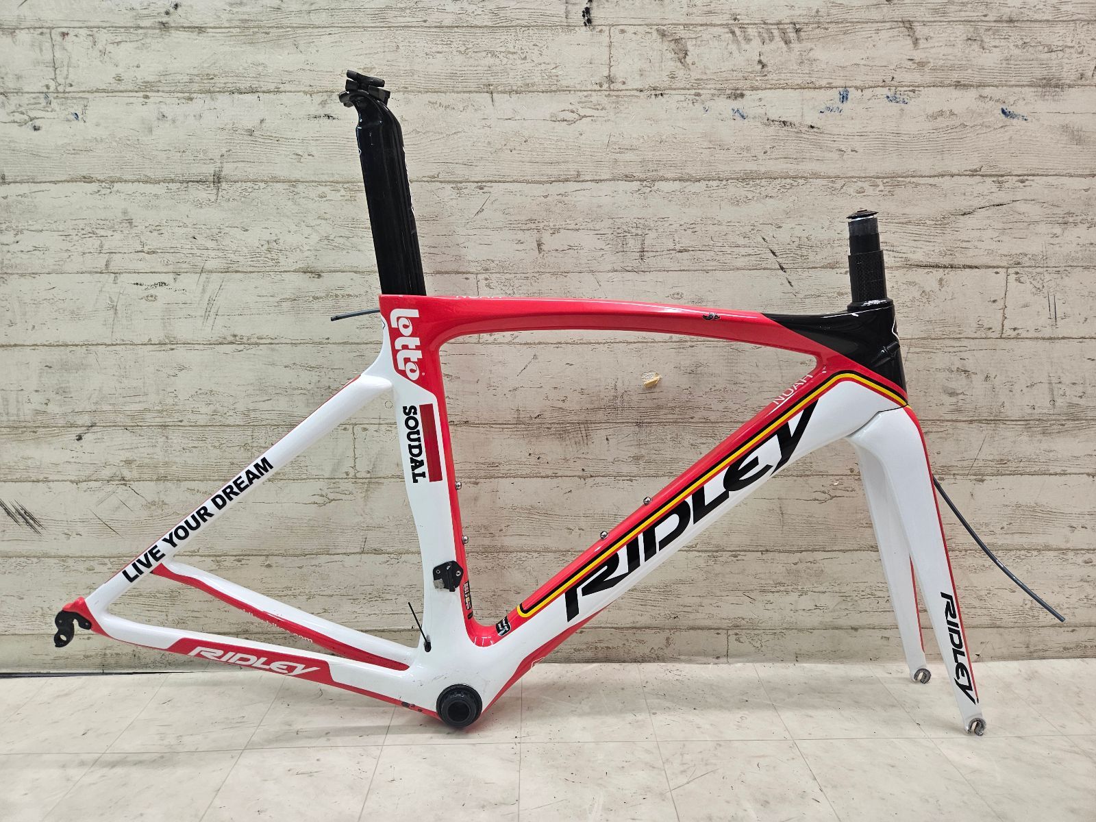 西濃運輸 発送のみ ジャンク品 RIDLEY NOAH LOTTO SOUDAL TEAM REP FRAMESET 2016 size XXS 155-165cm リドレー ノア ロットソウダル チームレプリカカラー フルカーボンフレーム T-967