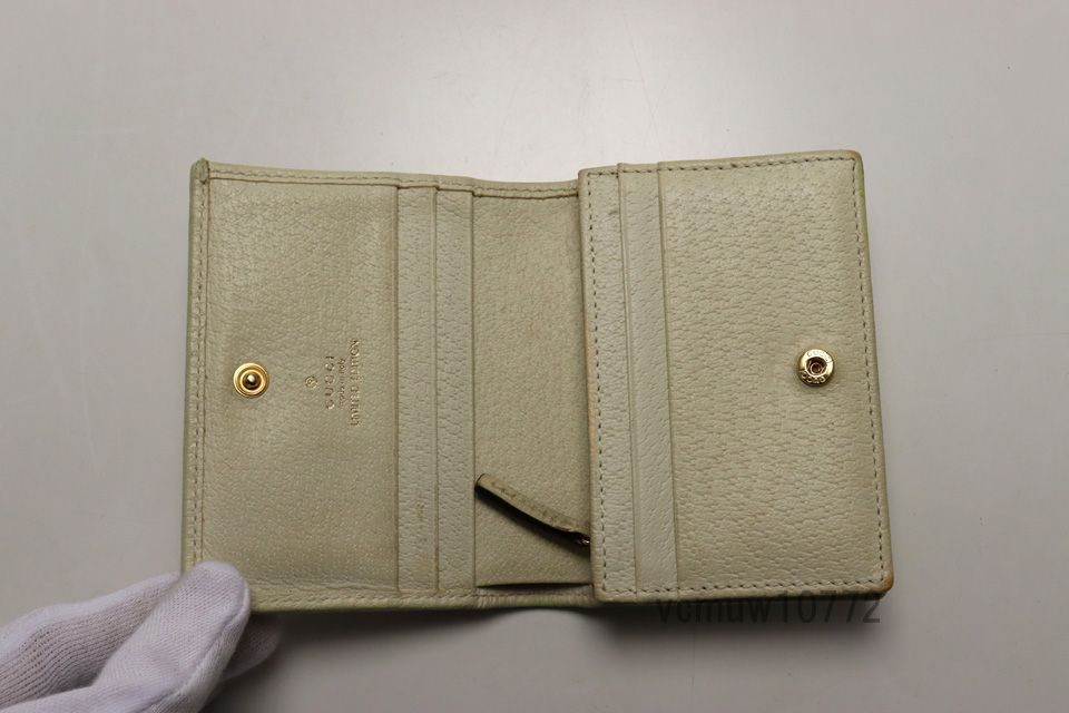 キャンバス×レザー 2つ折り財布