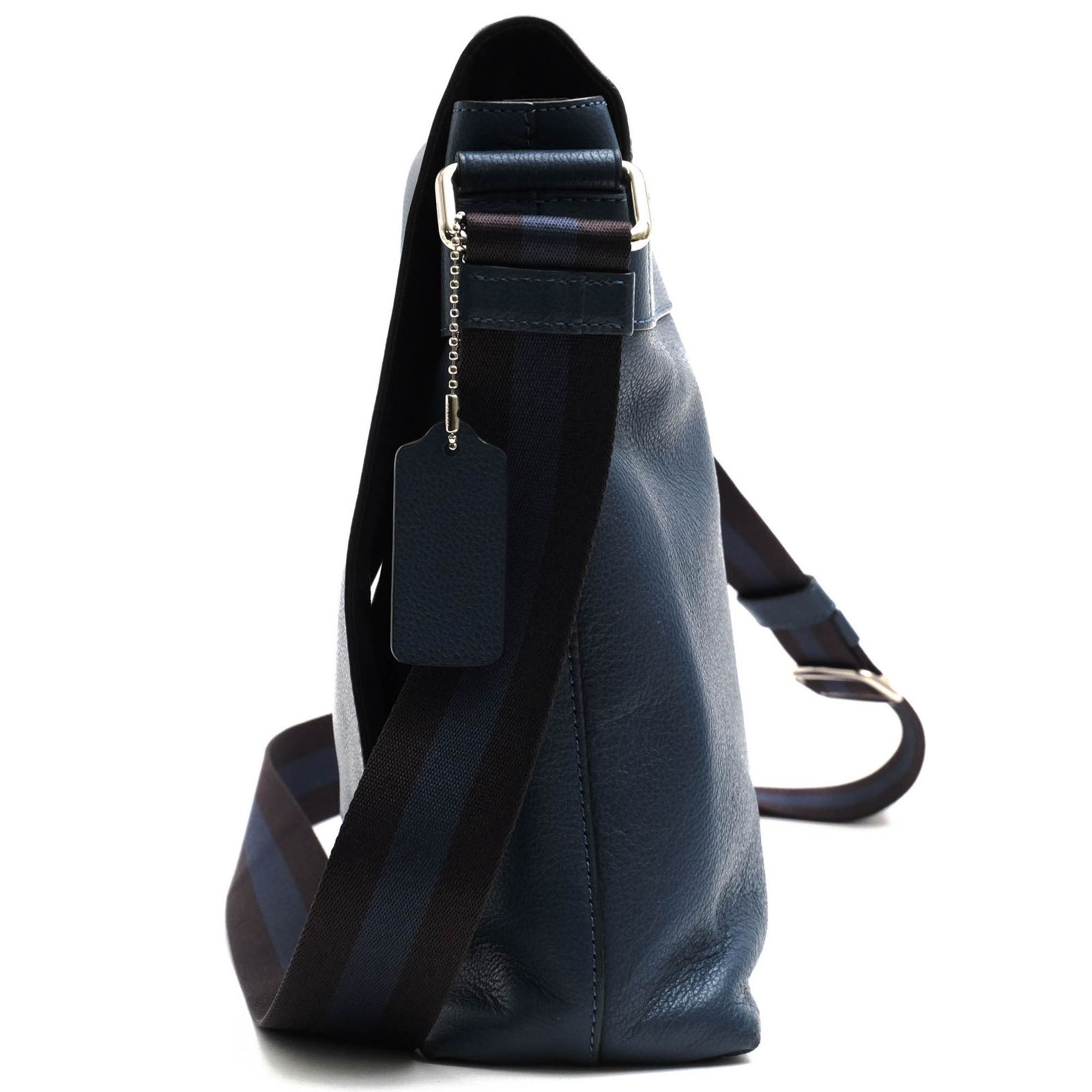 COACHコーチ チャールズ ショルダーバッグ レザー ネイビー紺 F72362