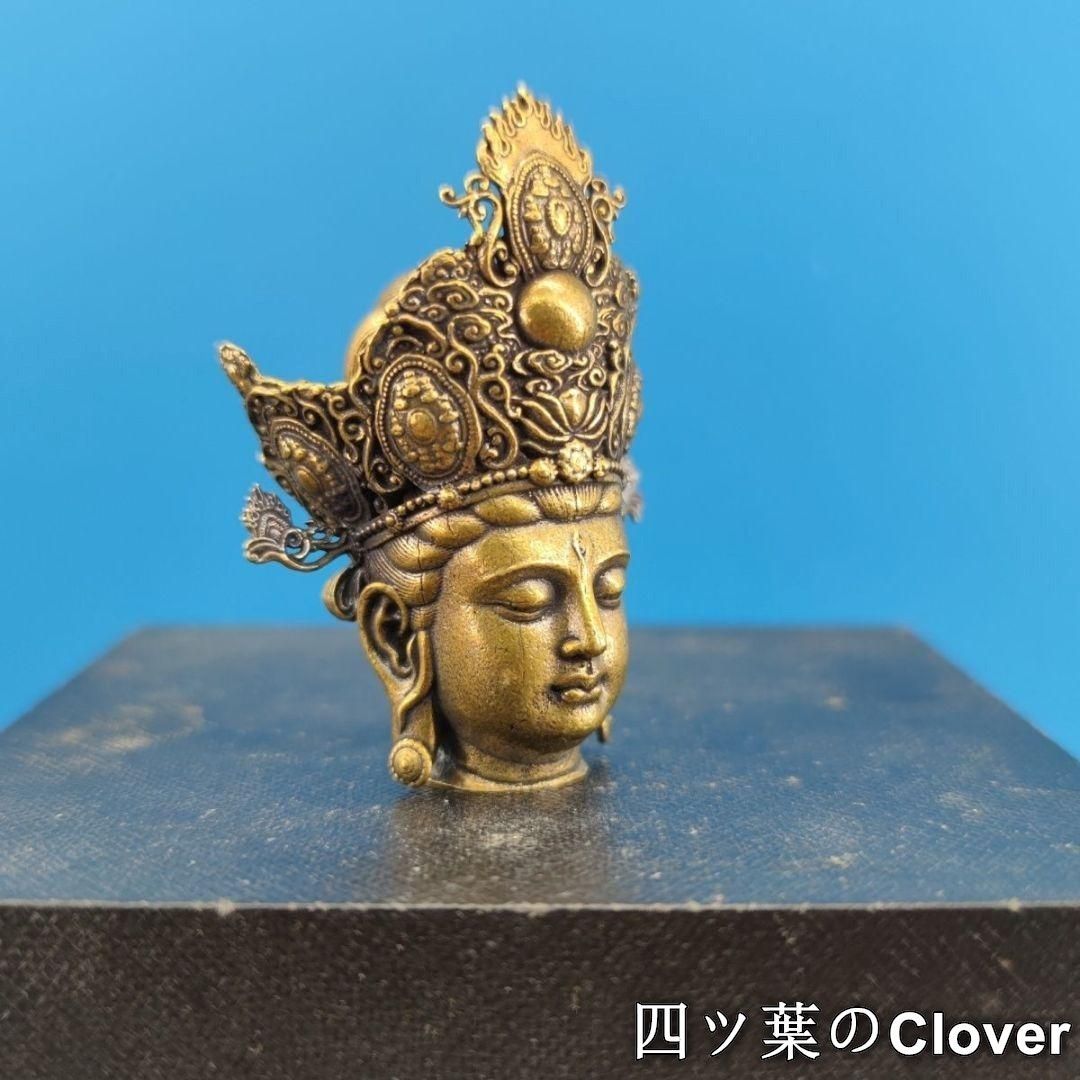 銅製 霊吉普薩 準提仏 母菩薩仏頭彫像 装飾品 工芸品 美術品 置物 銅 細工 霊吉普薩準提仏母菩薩仏頭 装飾品 工芸品