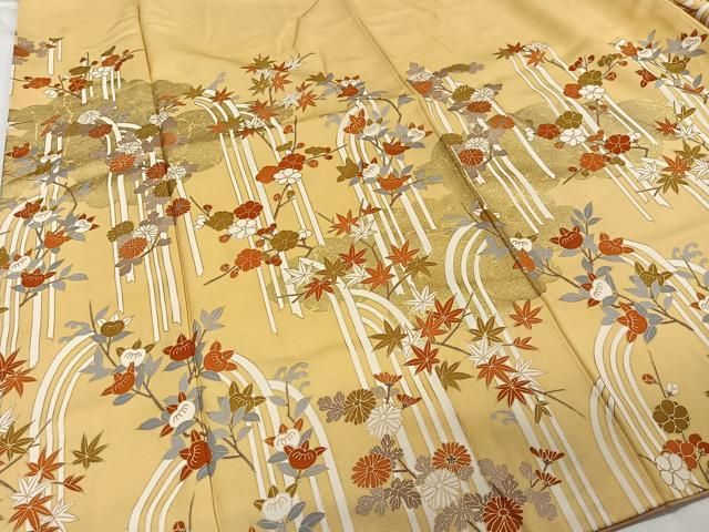 平和屋着物○訪問着 地上立浪枝花文 金銀彩 正絹 逸品 AABA5277ph