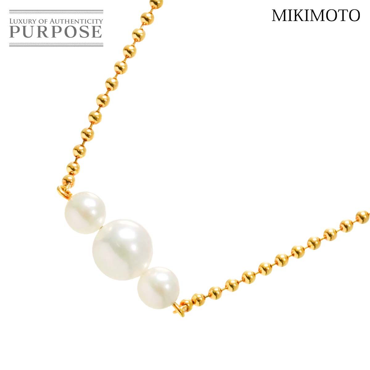ミキモト MIKIMOTO アコヤ真珠 6.3-4.4mm ネックレス 38cm K18 YG イエローゴールド 750 パール Akoya Pearl Necklace 90278622