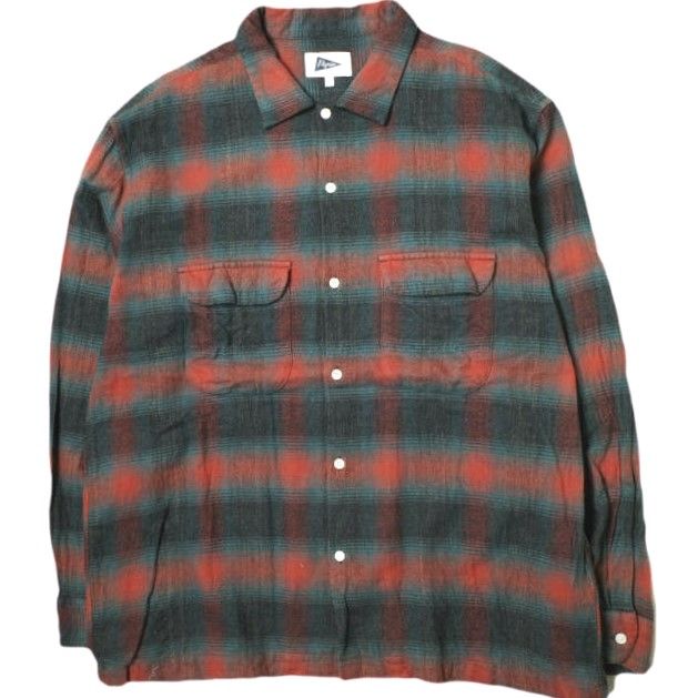 Pilgrim Surf+Supply ピルグリム サーフ+サプライ 23AW 日本製 Vincent Ombre Longsleeve Shirt  スペック染 オンブレチェックシャツ 36-11-0439-065 L RED/GREEN BEAMS 開襟 - メルカリ