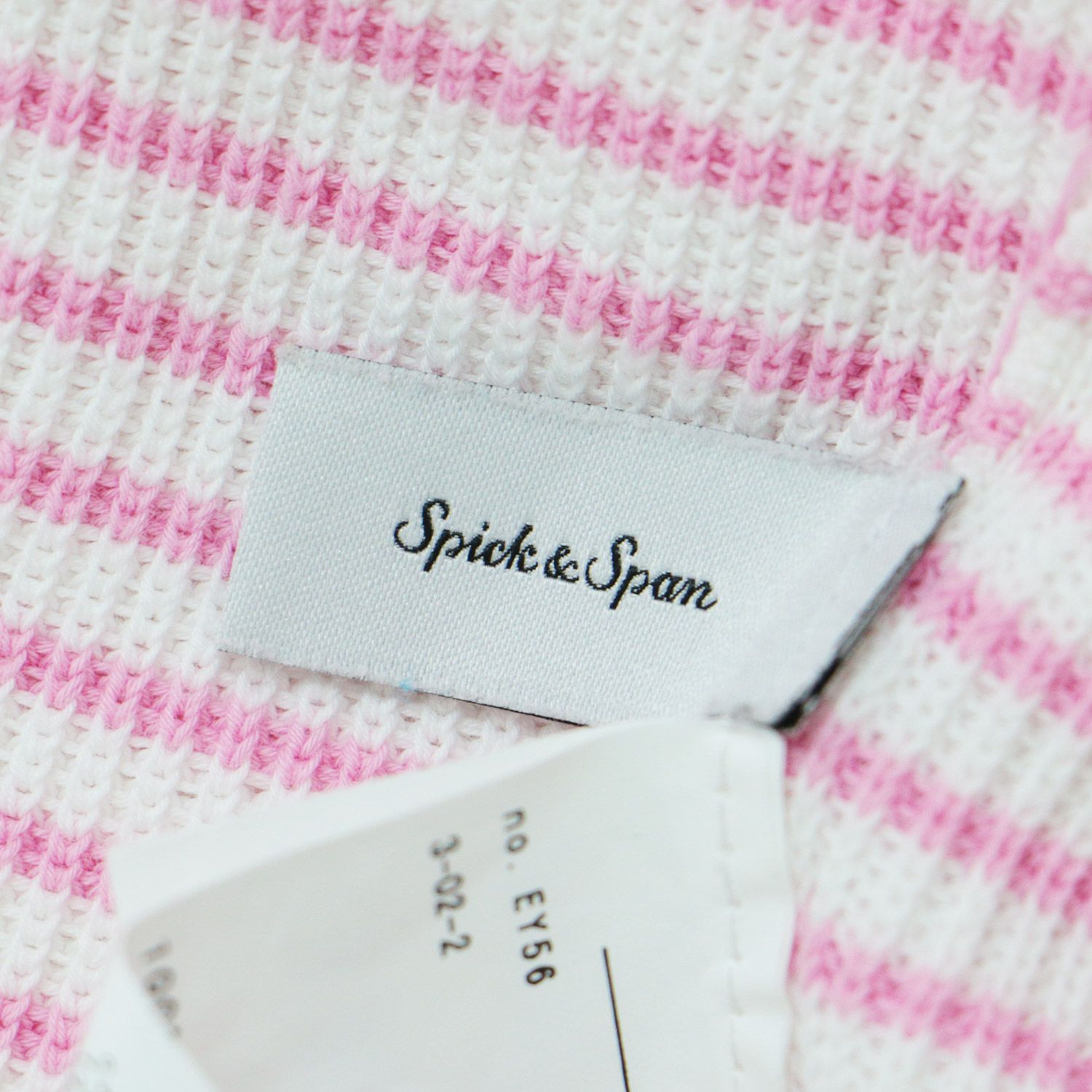 Spick&Span スピックアンドスパン ニット トップス ホワイト ピンク FREE プルオーバー 長袖 ボーダー コットン 綿 おしゃれ  シンプル きれいめ 大人女子 ブランド カジュアル