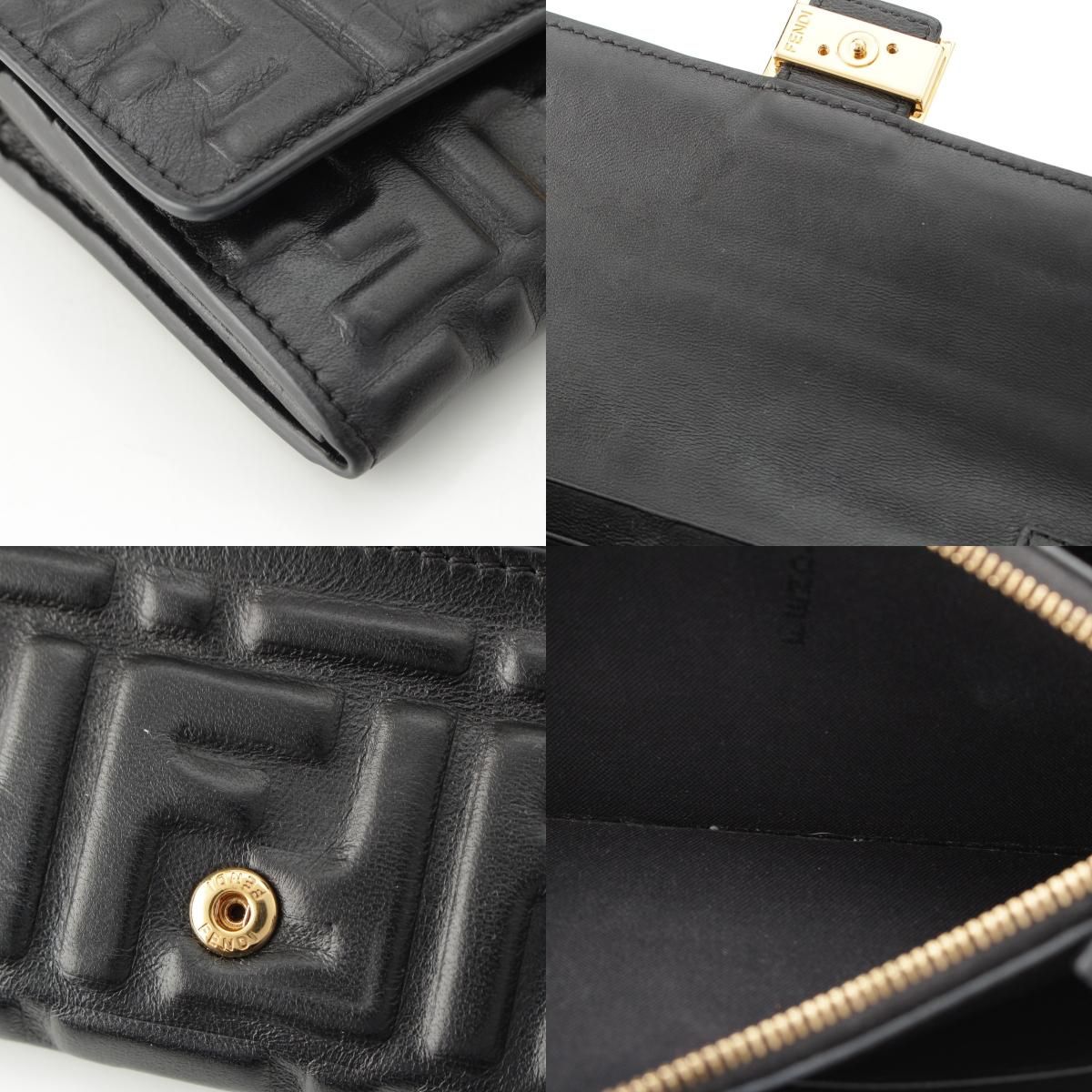 フェンディ レザー FFエンボス ズッカ チェーンショルダー ウォレット