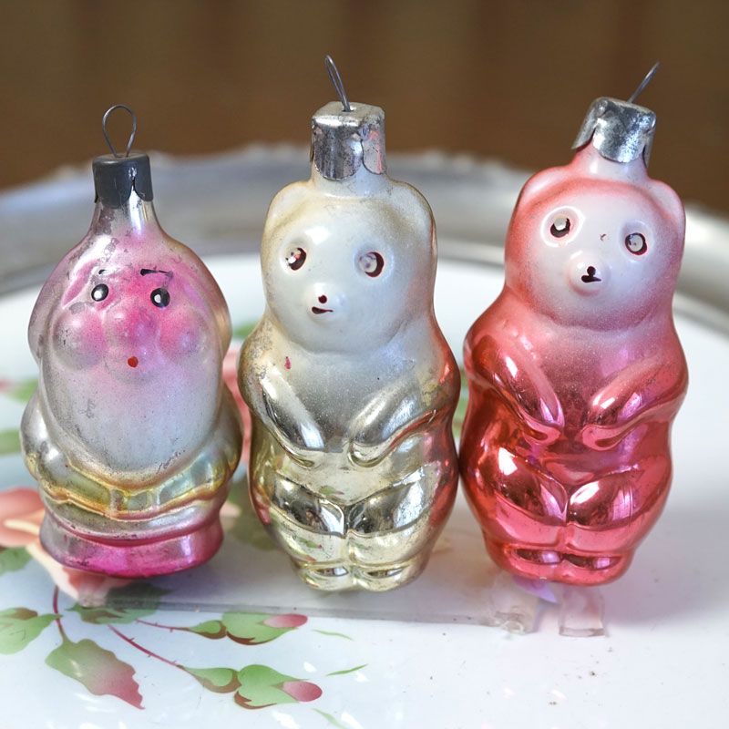 希少なヴィンテージ】1930-40年代 ポーランド製ボンブキ（吹きガラス