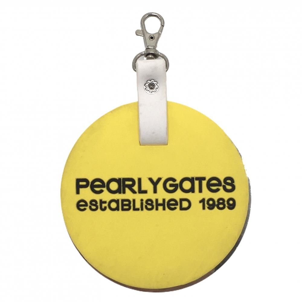 美品】パーリーゲイツ ネームタグ イエロー×シルバー ニコちゃん