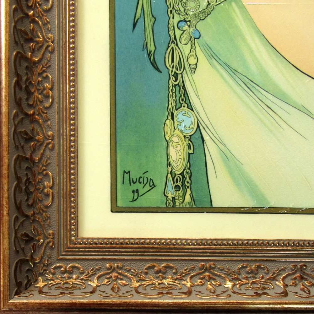アルフォンス・ミュシャ『時の流れ』複製画 絵画 人物画 女性画 美人画 女神補足説明新品額付き樹脂製