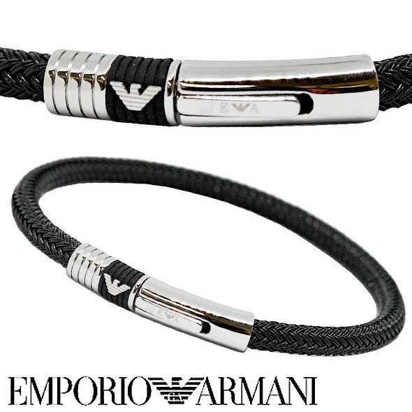 新品】エンポリオアルマーニ ブレスレット ギフト プレゼント メンズ ブラック／シルバー EGS1624001 EMPORIO ARMANI 新品  無料ラッピング可 - メルカリ