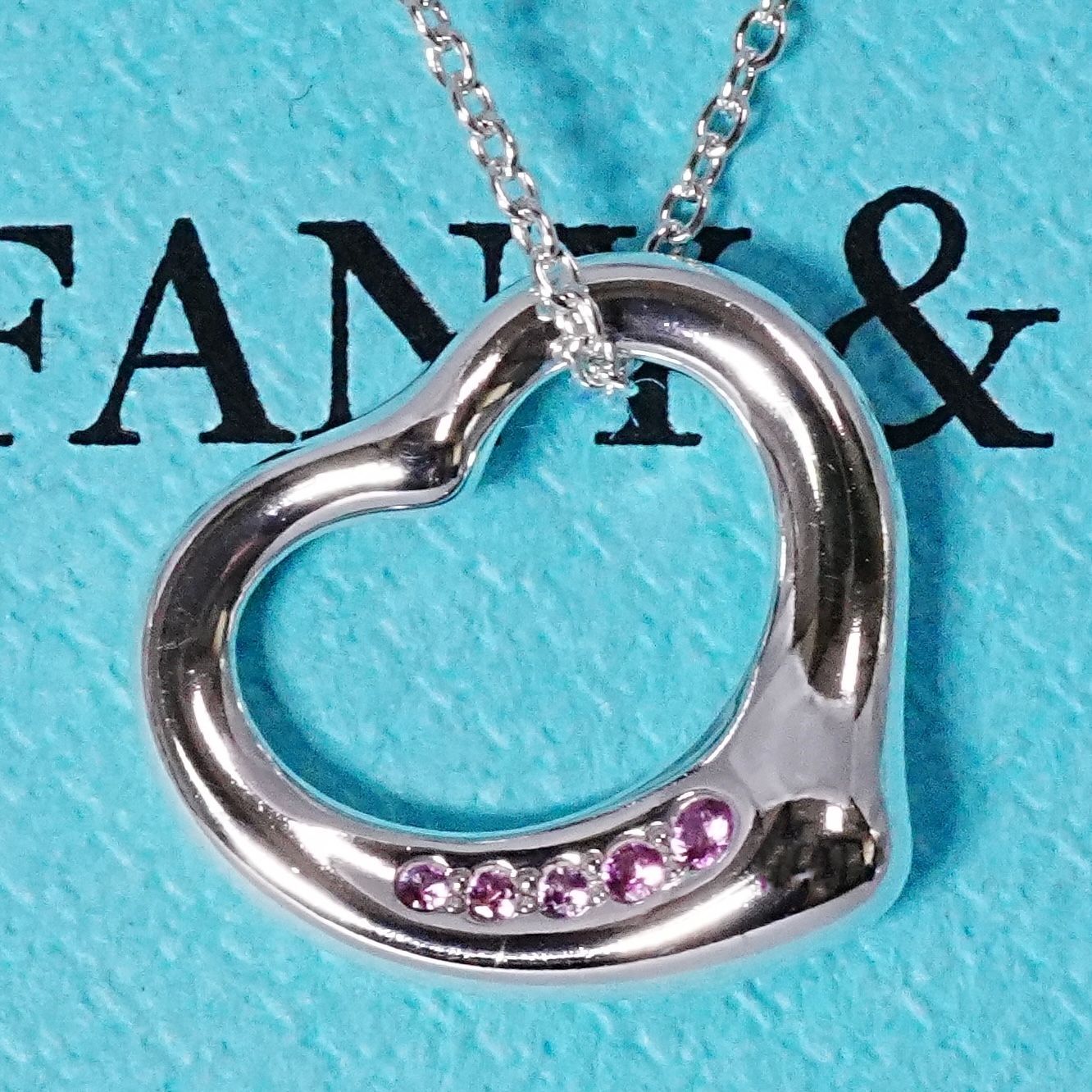 ティファニー 5P ピンクサファイア オープンハート|25-1176S