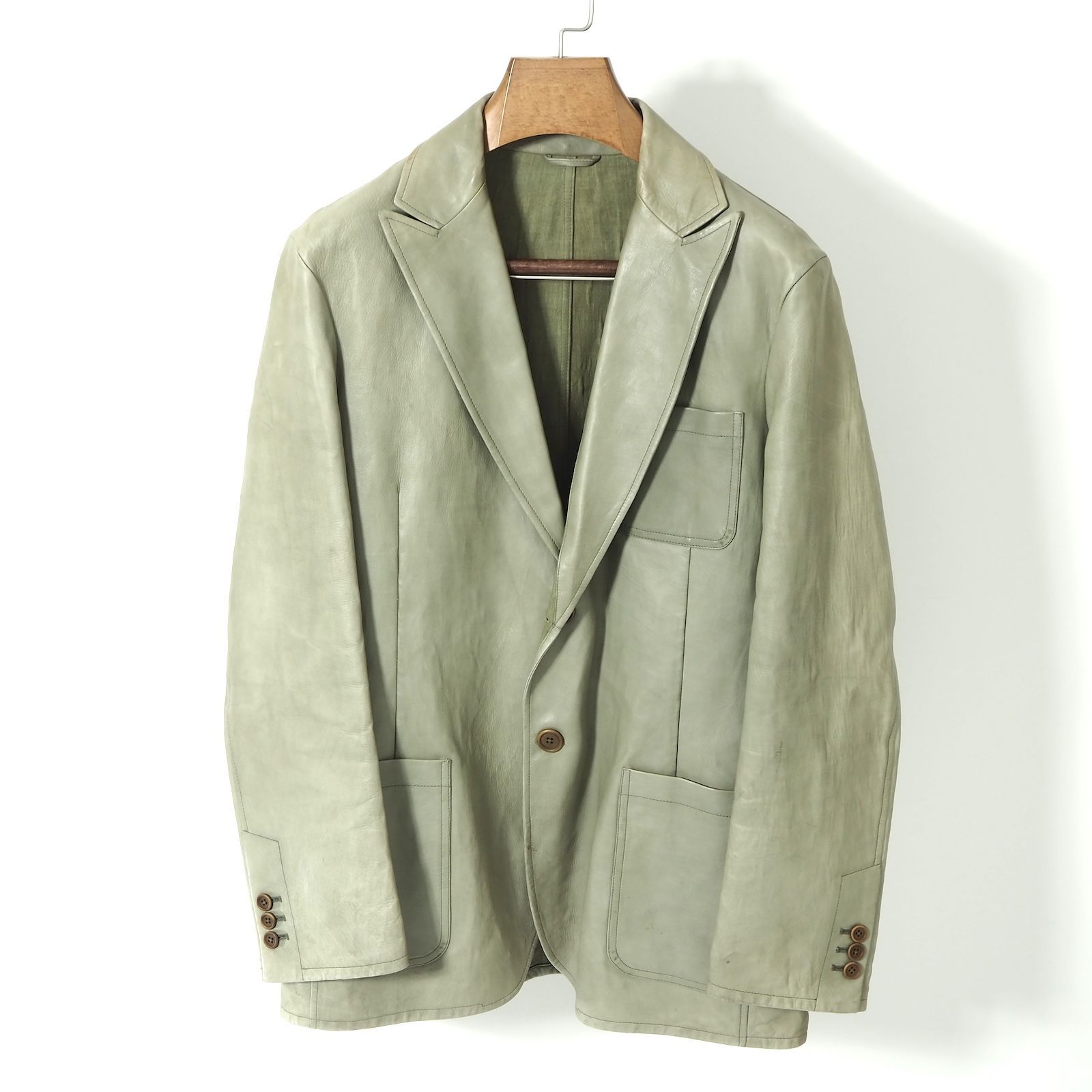 BOTTEGA VENETA ボッテガ ベネタ レザー コート メンズ 50 イントレチャートレザー コート のために メンズ で シュラブ