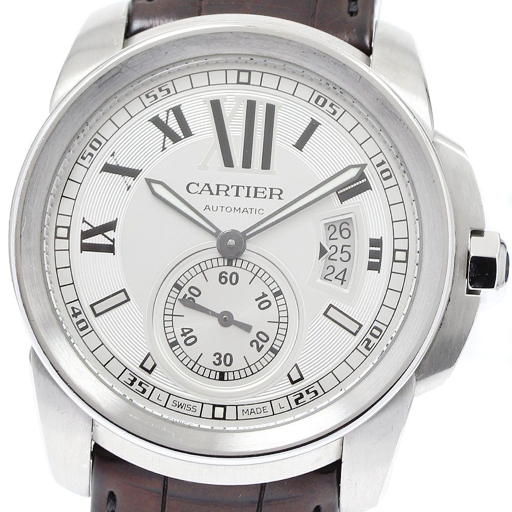 カルティエ CARTIER W7100037 カリブル ドゥ カルティエ デイト 自動巻き メンズ保証書付き_906602
