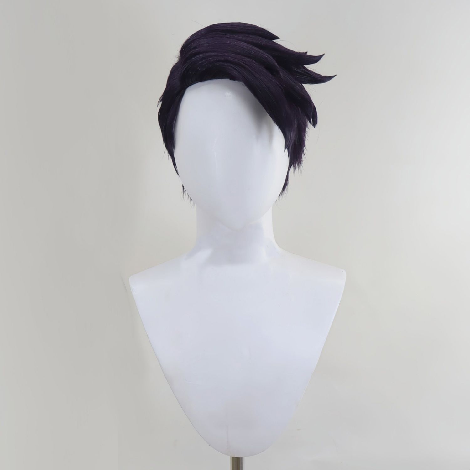 お取寄せ商品 納期ご相談下さい コスプレ耐熱ウィッグ オーダー キャラクター造形ウィッグ ダークパープル 前髪立上げ ウィッグ ポケモンZA カラスバ 等 受注品