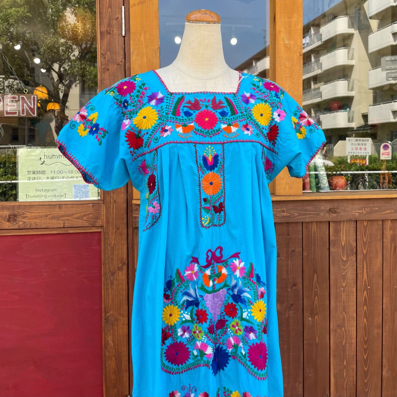 vintage ヴィンテージ 古着　メキシコ　メキシカン　刺繍　ワンピース ヴィンテージ メキシコ刺繍 ワンピース【80's~90's】Vintage Mexican