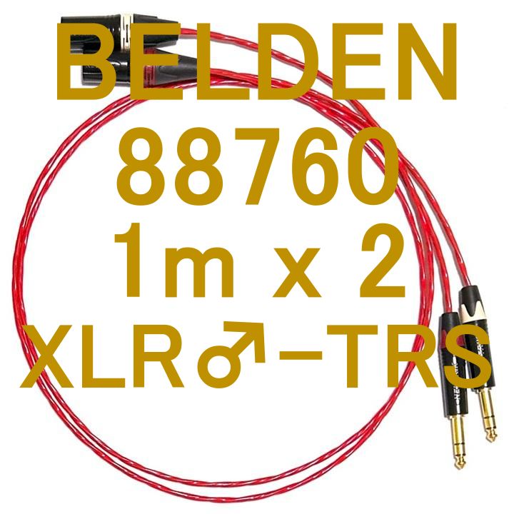 BELDEN 88760 PA DJ DAW 配信 AUDIO用途Cable Neutrik G Plated XLRオス ⇔ TRSフォン 1m LR Set