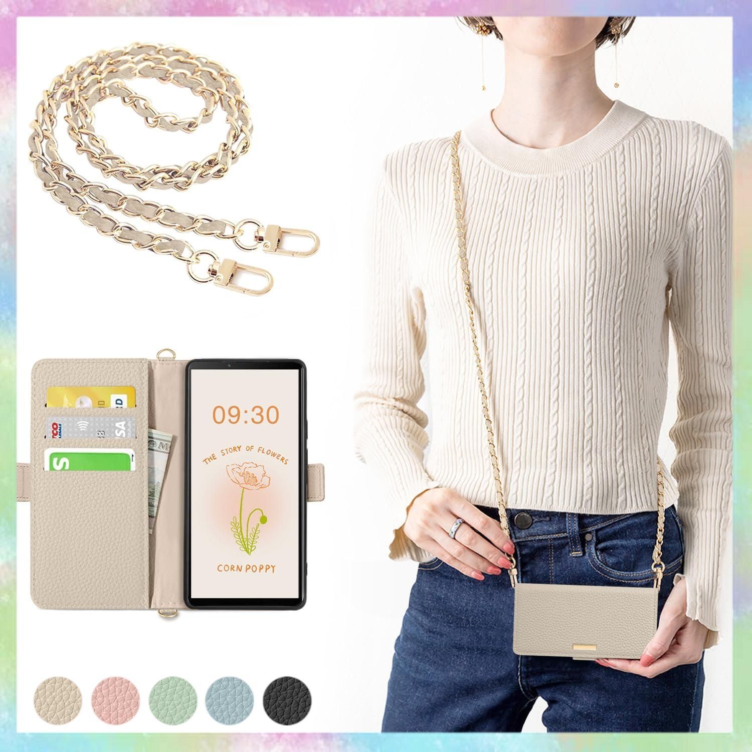 CASSYOOK xperia 10 iv スマホケース 手帳型 so-52c ケース 手帳型 ショルダー カバー カードポケット付き xperia 10 iv ケース 手帳型 全面保護 エクスペリア10 iv ケース 手帳型 カード収納 横置きスタンド機