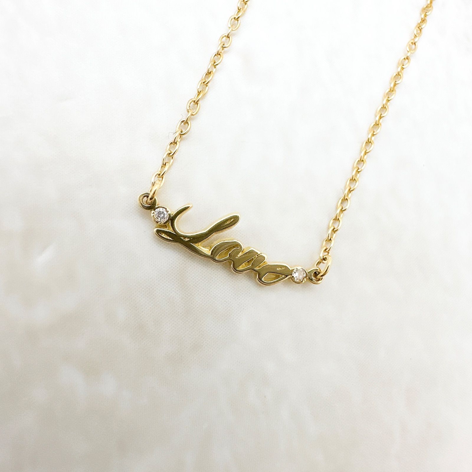 美品?AHKAH AHKAH プチエクリチュール【Love】 ネックレス プチ 