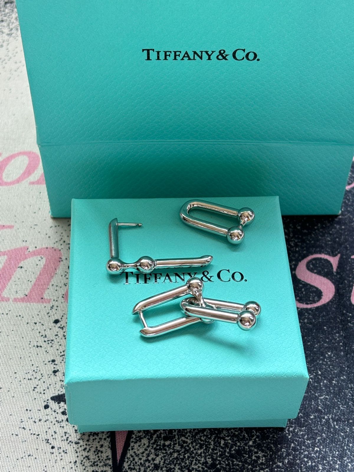 TIFFANY ティファニー ハードウェア ラージリンクピアス シルバー