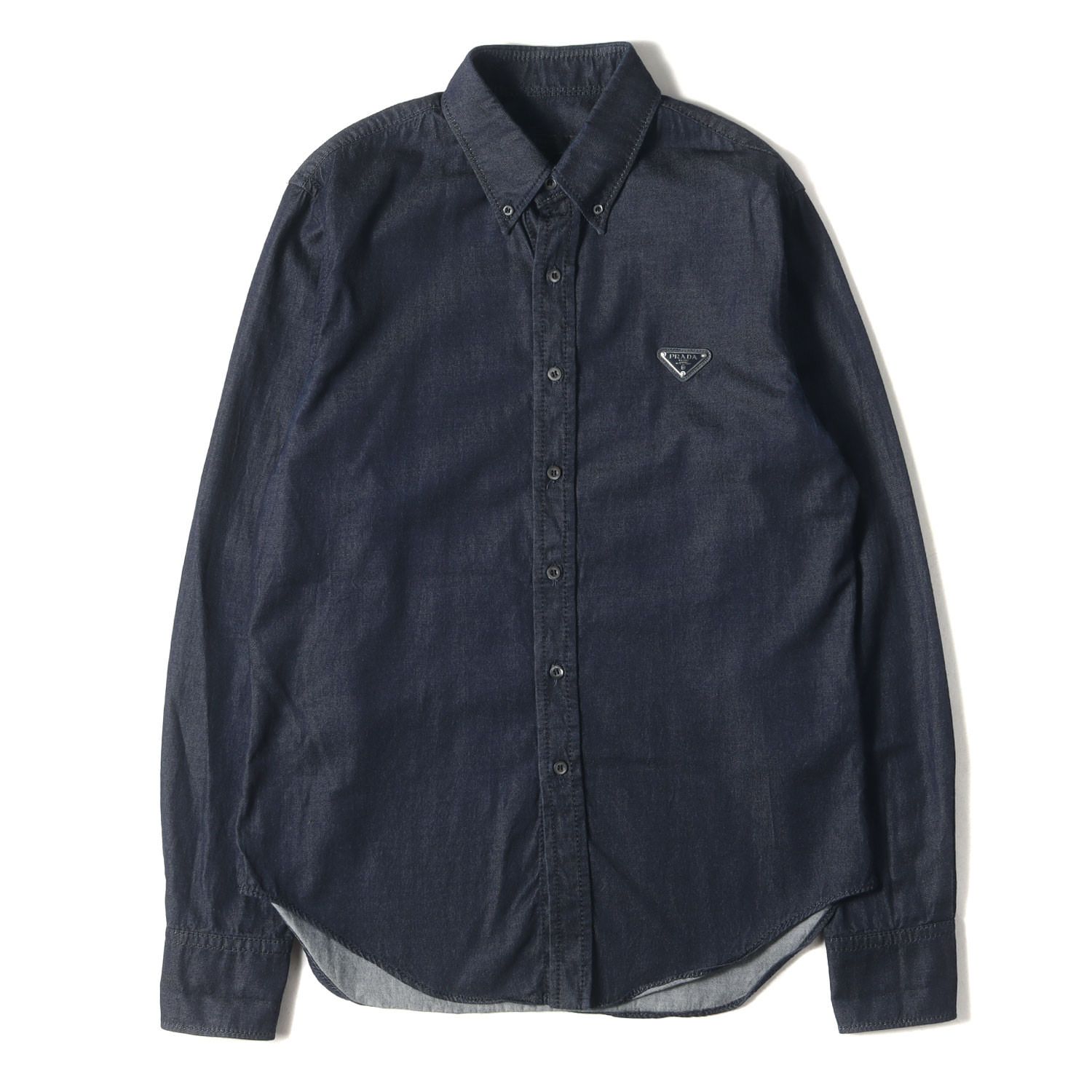 PRADA プラダ シャツ サイズ:41(16) 23SS トライアングル ロゴ 