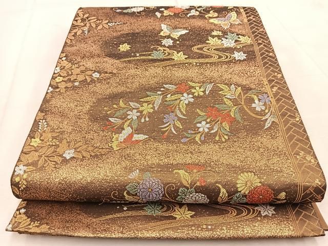 正絹黒留袖 流水枝梅文 暈し染め 金銀彩⑥(訪問着、紬、袋帯なども出品