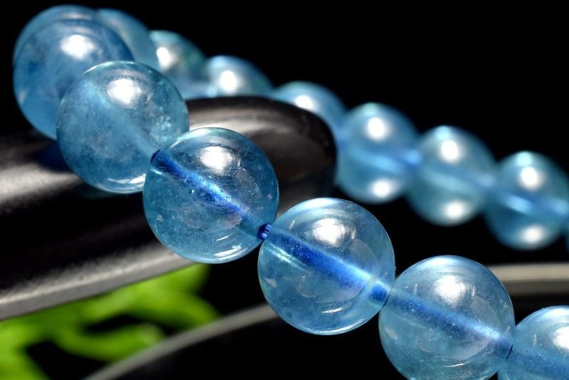 １点物 AAA 瑞々しい サンタマリアアクアマリン 7.5mm ブレスレット パワーストーン 天然石 _MA9543