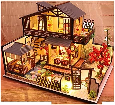 家具クリエイティブバレンタインデーのギフトでDIYドールハウスキットの建物小屋モデルドールハウスプラス防塵ミニチュア DIY