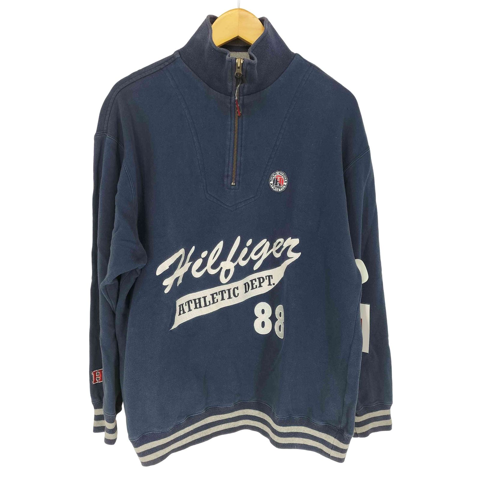 トミーヒルフィガー TOMMY HILFIGER ロゴ刺繍ハーフジッププルオーバー メンズ  S
