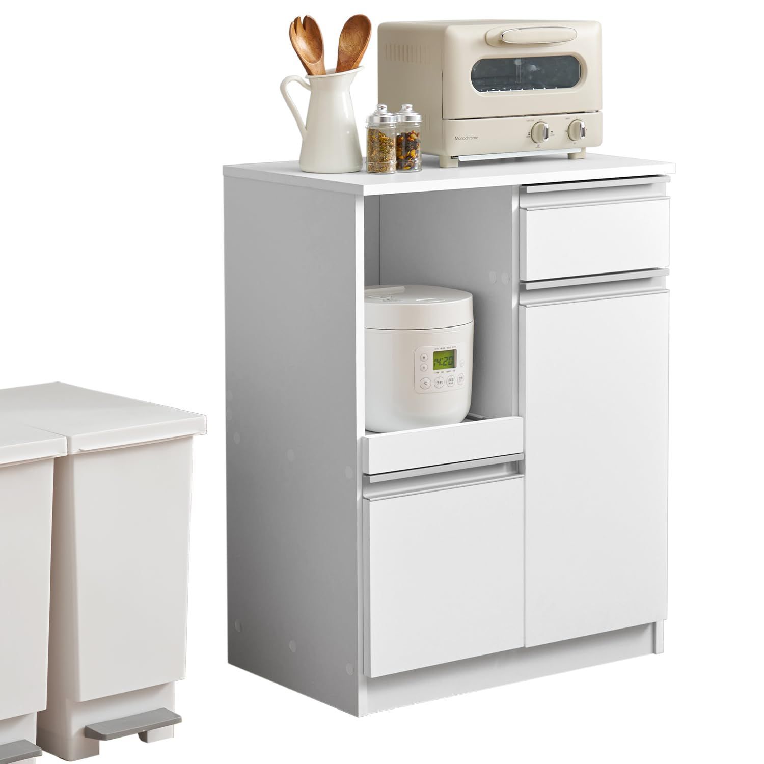 LunarLight ゴミ箱上ラック 幅120奥行き40高さ97㎝ 可動式棚 5段階高さ