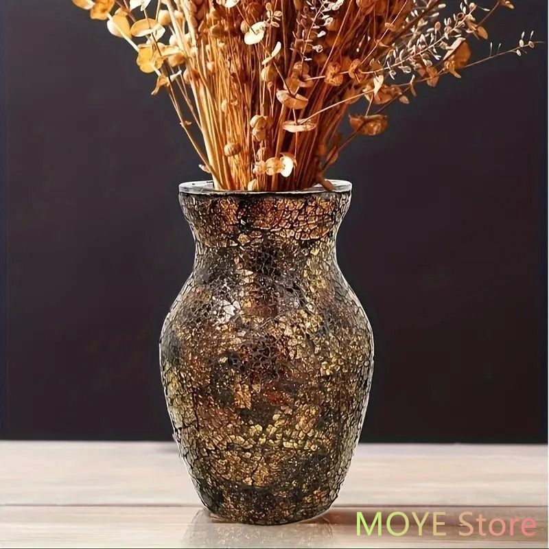 花瓶 フラワーベース 花器 モザイクガラス かわいい おしゃれ ラグジュアリー モダン インテリア 装飾 花 ドライフラワー 造花 ブーケ リビング 玄関 yelX494