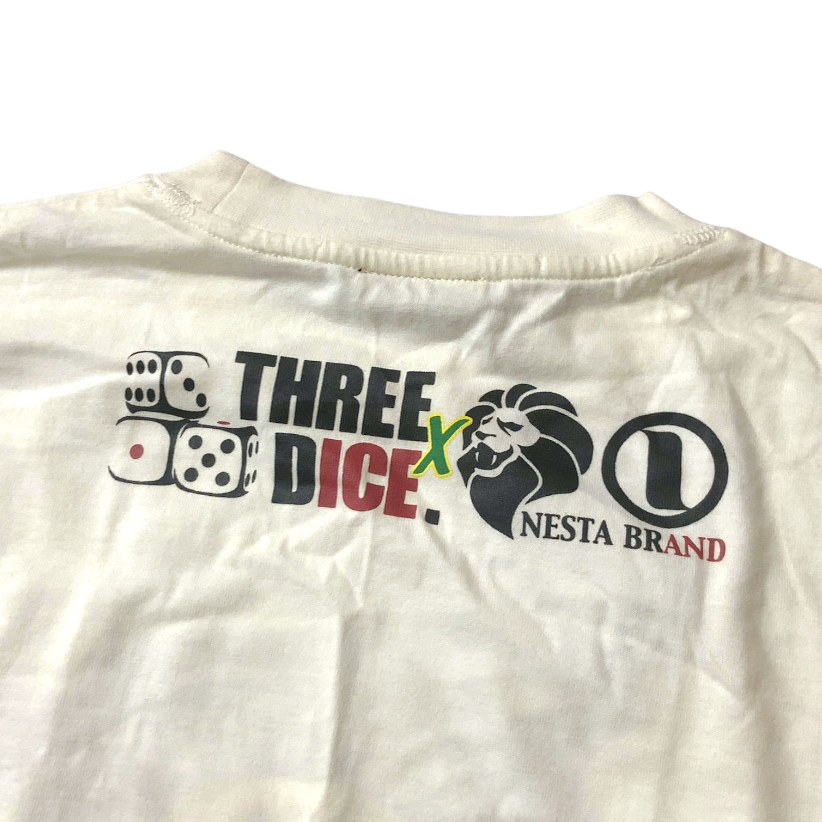 中古品】THREE DICE スリーダイス Tシャツ プリント クルーネック 半袖 