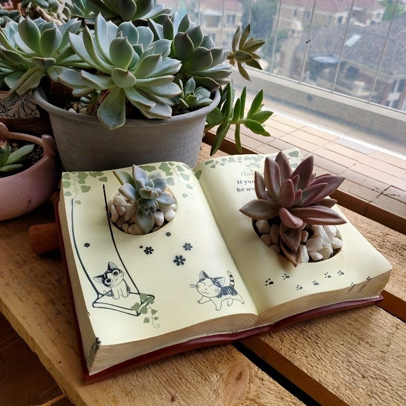 ブックプランター ブック型プランター 鉢植え 植木鉢 本 おしゃれ かわいい 樹脂製 ブック 洋書 プランター 寄せ植え インテリア 多肉植物  サボテン 屋内 屋外 ガーデニング リビング ダイニング - メルカリ