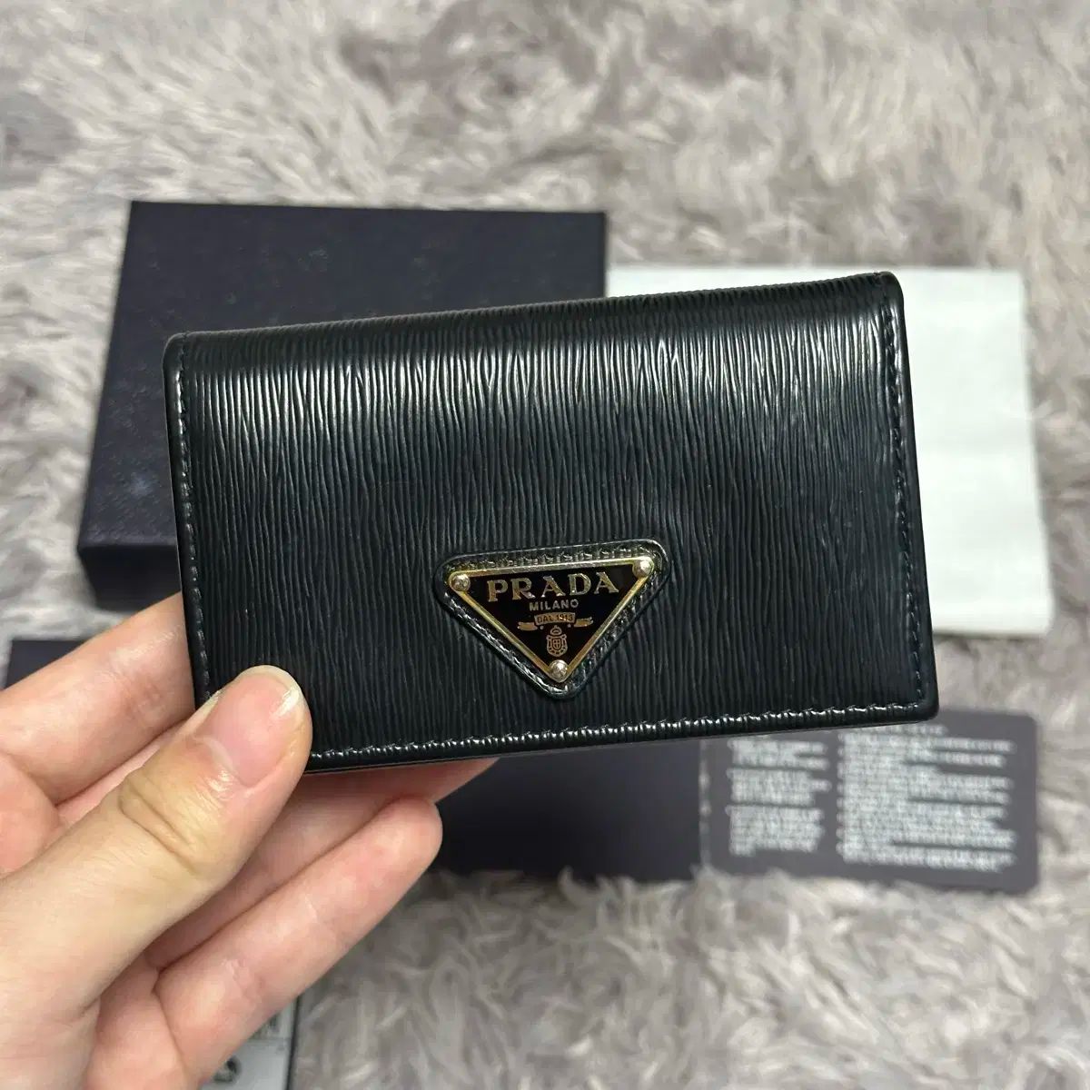 フルセット PRADA プラダ サフィアーノ カードウォレット ブラック