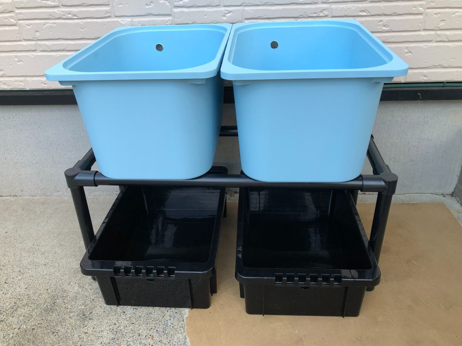 メダカ飼育ラック ブラック【接着剤付】 NVBOX13を8個置けます メダカ飼育ラック ブラック コンパクト 【接着剤付】 NVBOX13 4