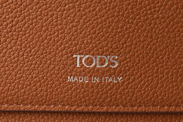 未使用トッズ 財布 三つ折り TOD'S 長財布ブラウン/オレンジ220315-843