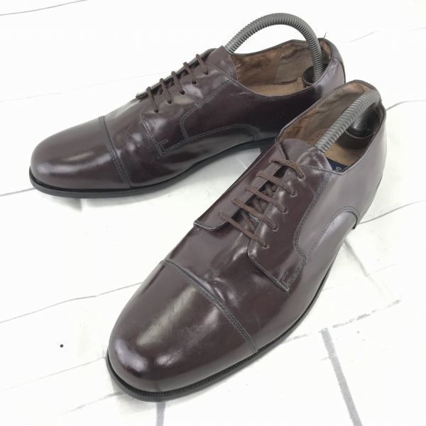 90s BOSTONIAN ストレートチップ レザーシューズ 9 バーガンディ 90s?/Vintage☆ボストニアン/BOSTONIAN/classic☆本革ストレート