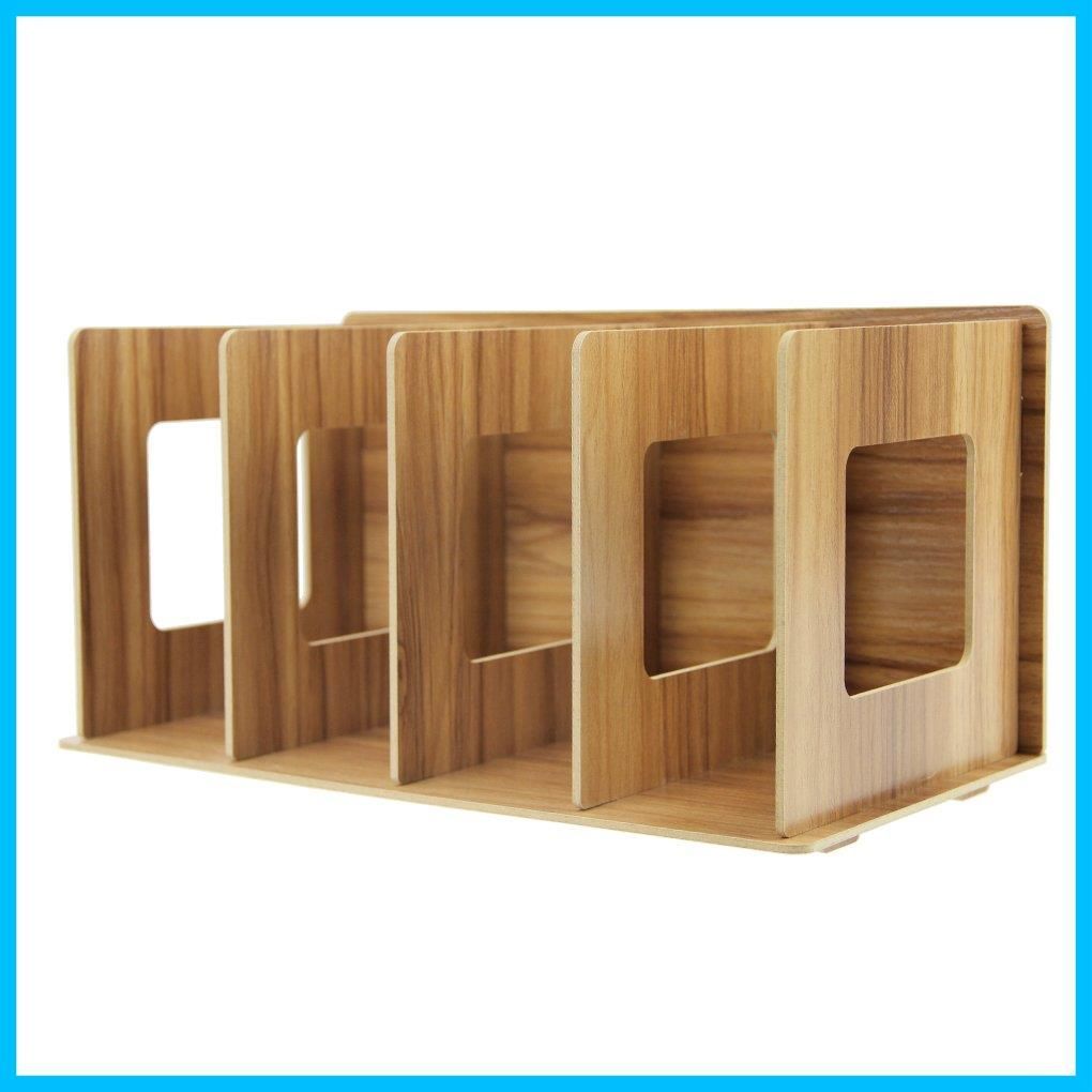 人気商品 シェルフ ブックスタンド a4サイズ デスク上 ファイル|本|雑誌|手帳|CD|DVD|絵本 書斎 学習 書棚 子供 ブックラック シンプル 4仕切り 本棚 ファイルスタンド 木製 机上 卓上 インテリア 本立て