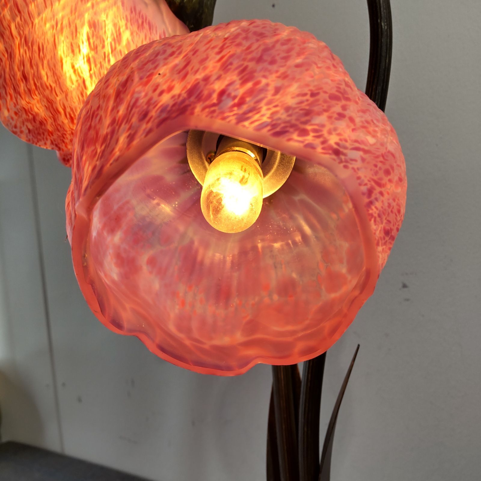 HOYA クリスタル 花あかり テーブルライト ランプ レトロ アンティーク照明