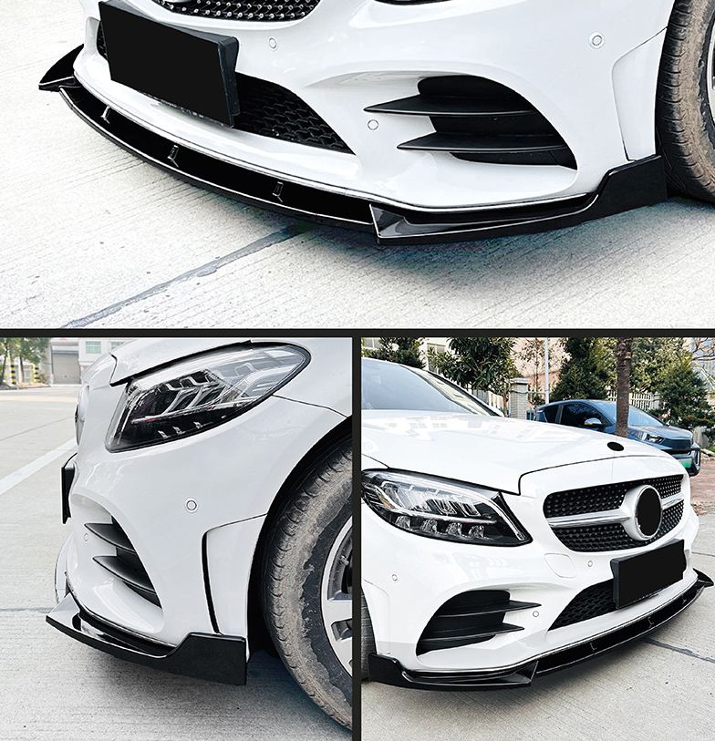 適用メルセデス Cクラス W205 C205 S205 19-21 AMG フロントリップ スポイラー エアロ パーツ 外装 ドレスアップ 注目シリーズ ZZ520