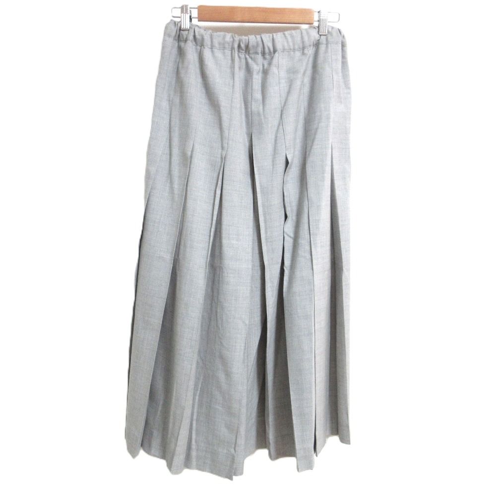 25SS COMME des GARCONS コムデギャルソン イージウエスト ウール袴パンツ プリーツワイドパンツ GO-P025 S グレー レディース 古着