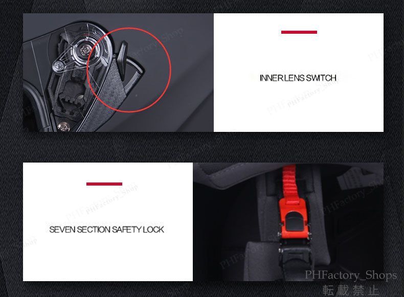 バイクヘルメット フルフェイス システムヘルメット フルフェイスヘルメット DOT承認 ABS 耐衝撃 安全性 通気性 ダブルシールド おしゃれ 男女兼用 ビッグティース柄 ブラック＆グレー A232 FFCRYSTALESIA_COM