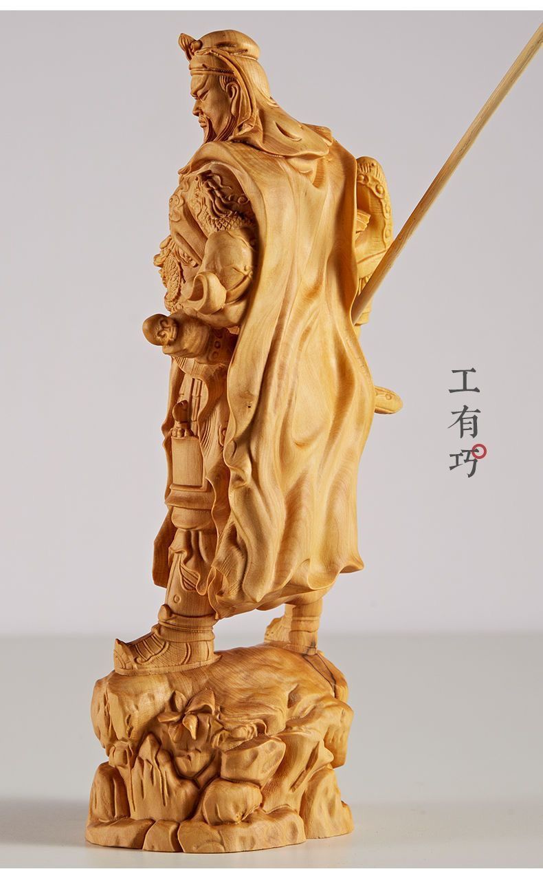 仏教工芸 関羽像 武財神 中国武将 三国志 木彫仏像 - 悠悠ショップ