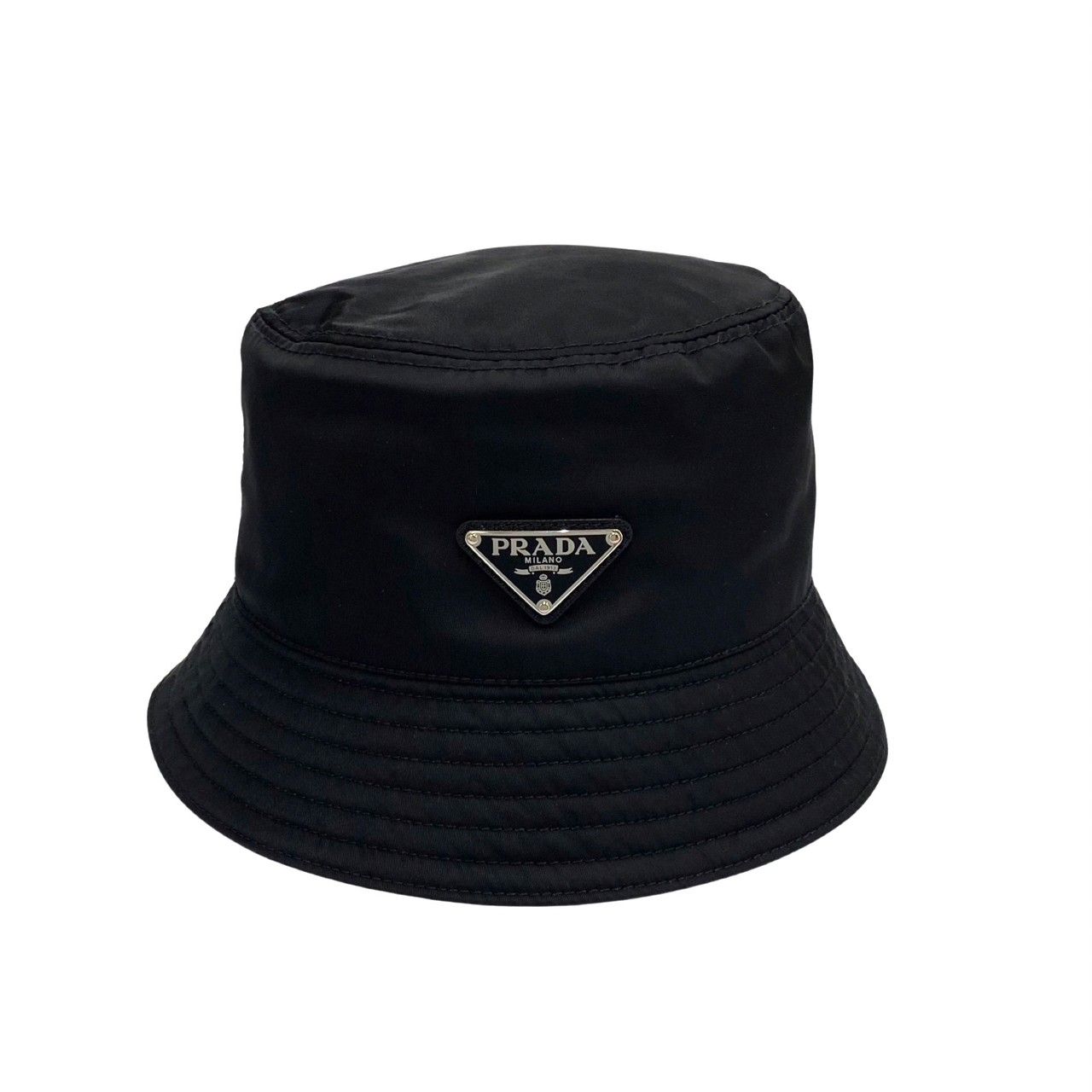 美品！ プラダバケットハット 三角ロゴ 金具 Sサイズ PRADA】バケット ハット ＊三角ロゴ♪帽子＊ (PRADA/ハット
